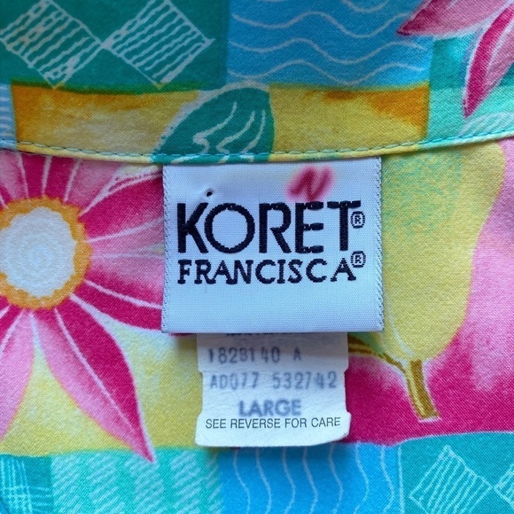 Koret Vintage 80s 90s Patchwork Print Windbreaker Zip Up Jacket - Picture 7 of 14